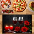 thumbnail image 2 of Joocar Romantic Wine And Roses Design Placemat Set Of 4 For Dinner Table Decor Linen Table Mats Set Of 4 For Home Kitchen Table Decor 12x18 inch, 2 of 5