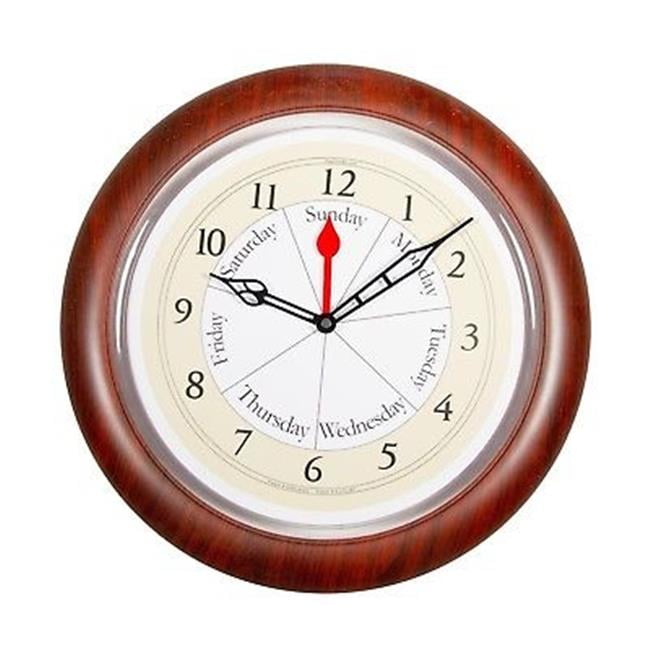 DayClocks COWE Combination DayoftheWeek Wall Clock with Walnut