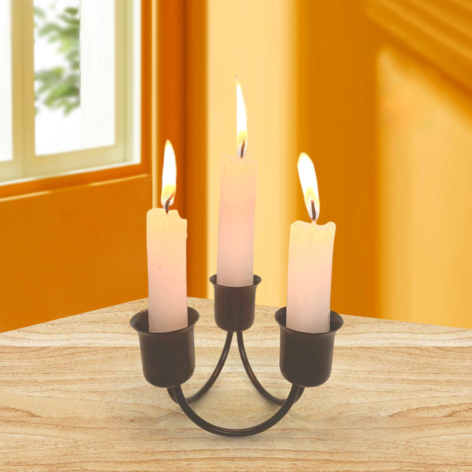 3 Arms Metal Taper Candlestick Holder, Elegant Candle Holder Candle Stand Dining Table