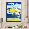 thumbnail image 2 of Designart 'Abstract Marble Composition In Blue and Yellow II' Modern Framed Canvas Wall Art Print, 2 of 4