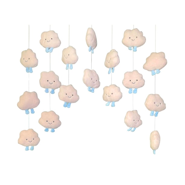 Cortina de puerta con nubes 3D para cumpleaños y bodas. Rosa