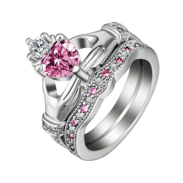 Anillo de piedra blanca Wmkox8yii de corte de lujo para mujer