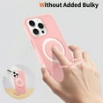 thumbnail image 5 of for iPhone 16e Case with Ring Kickstand, Compatible with MagSafe, Ultra Slim Lightweight Drop Protective Cover, Luxury Shockproof Anti-Scratch Translucent Back Phone Case, Pink, 5 of 6