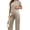 A Parchment, variant on DOKOTOO Women's Maternity Sets 2 Piece Sets Ribbed Knit Short Sleeve Outfit Maternity Lounge Wear Soft Pregnant Pajamas Plus Size Sweatsuits Sets