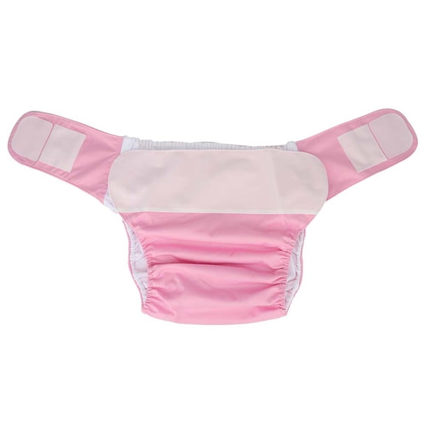 M Buder Pañal para Adultos de Tela Lavable e Impermeable, Protección Antifugas Laterales para Incontinencia y Personas Mayores, Alta Absorción con Cierres Adaptables, Color Rosa, Unitalla