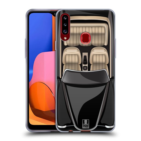 Head Case Designs Classic Cars Black Soft Gel Case Compatible with Samsung Galaxy A20s (2019)