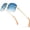 50248 Blue, variant on Rimless Rectangle Oversize Square Sunglasses for Men with Nylon Lens (50248 Gold Frame Blue Lens)