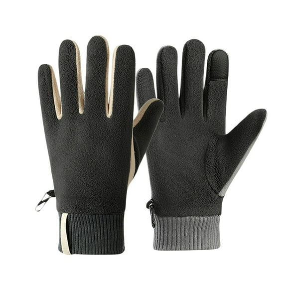 Guantes de invierno de forro polar de poliéster de 3 capas, compatibles con pantallas táctiles, para trabajos al aire libre