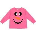 thumbnail image 3 of Inktastic Cute Smiling Snowman Face with Carrot Nose Boys or Girls Long Sleeve Toddler T-Shirt, 3 of 5