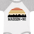 thumbnail image 4 of Inktastic Madison Wisconsin Skyline Retro Sunset Boys or Girls Baby Bodysuit, 4 of 5
