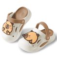 thumbnail image 4 of Tfken Slippers Clogs For Boys Girls Capybara Print Swivel Ankle Strap Daily Wear Fashion Eva Children Toddler Water Shoes Khaki Size 12-15 Months, 4 of 4