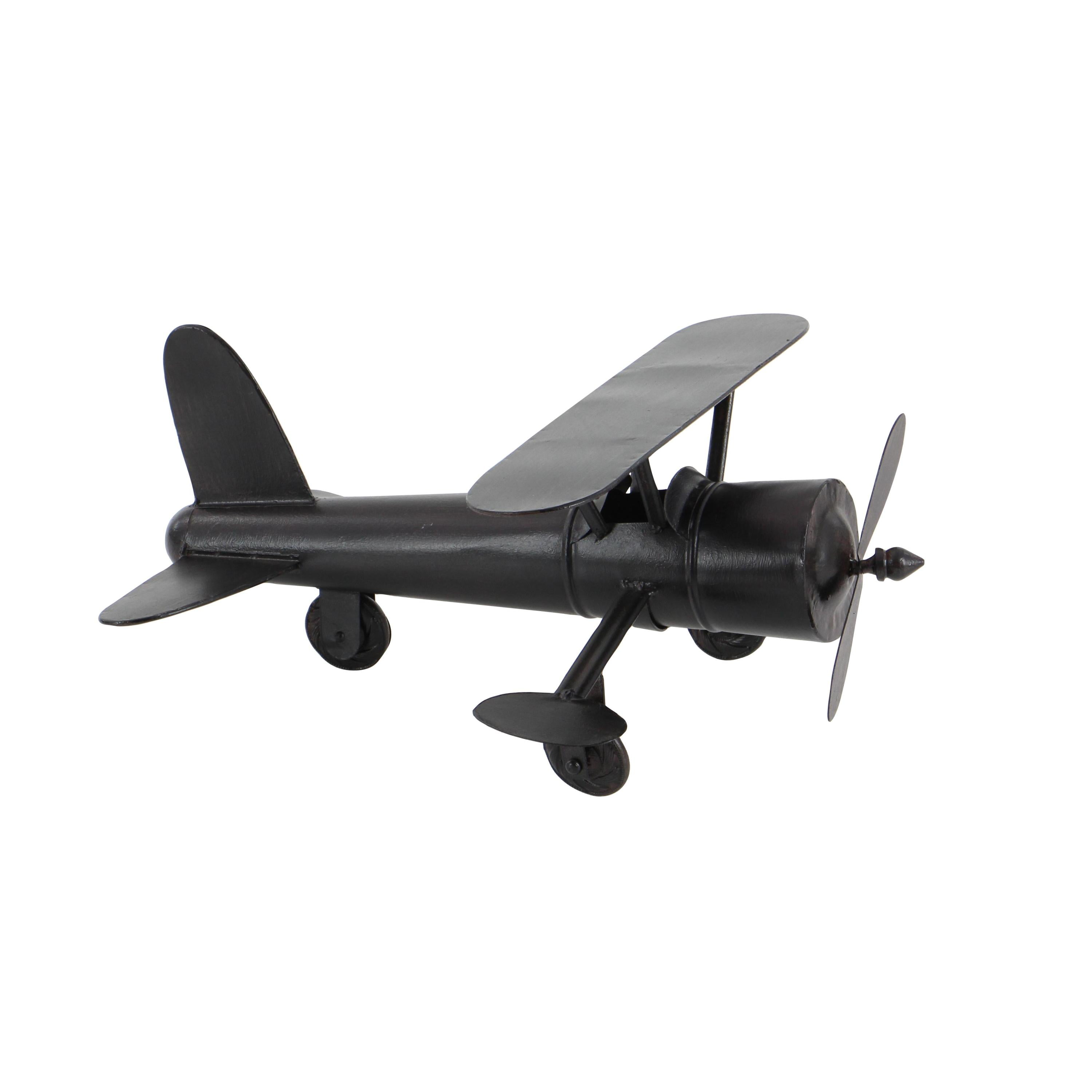 18" x 9" Brown Metal Airplane Sculpture, by DecMode