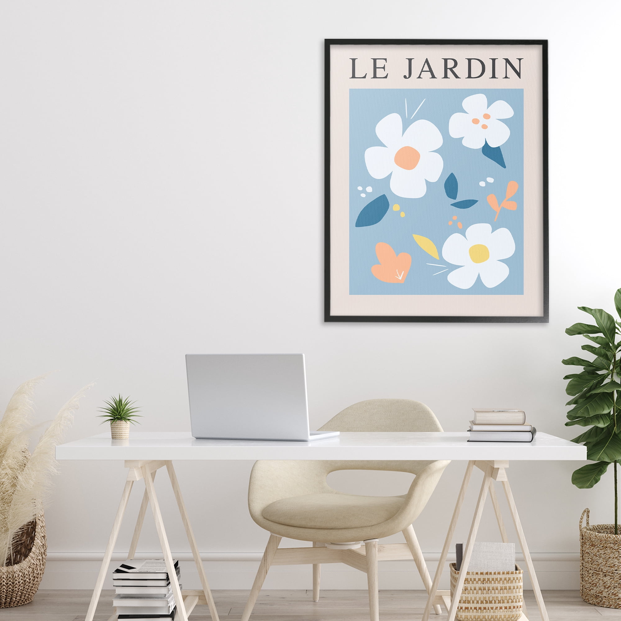 Stupell Industries Bouncing Floral Le Jardin Black Framed Giclee Art, design by Anna Quach