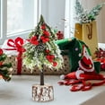 thumbnail image 4 of kjfeif Arbre de Noël Artificiel de 9,45 Pouces avec Décoration de Table de 24cm avec Baies Rouges et Effets Centre de Table Vert pour Décorations de Table de Maison Cheminée de Noël, 4 of 9