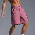 thumbnail image 2 of Wyobmus Men's Summer Beach Shorts Quick Dry Elastic Waist Sport Shorts Lightweight Solid Running Shorts With Pockets A-Hot Pink, 2 of 7