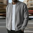thumbnail image 2 of RXMEKW Cardigan à Manches Courtes, Veste Décontractée pour Hommes avec Fermeture Éclair, 2 of 7