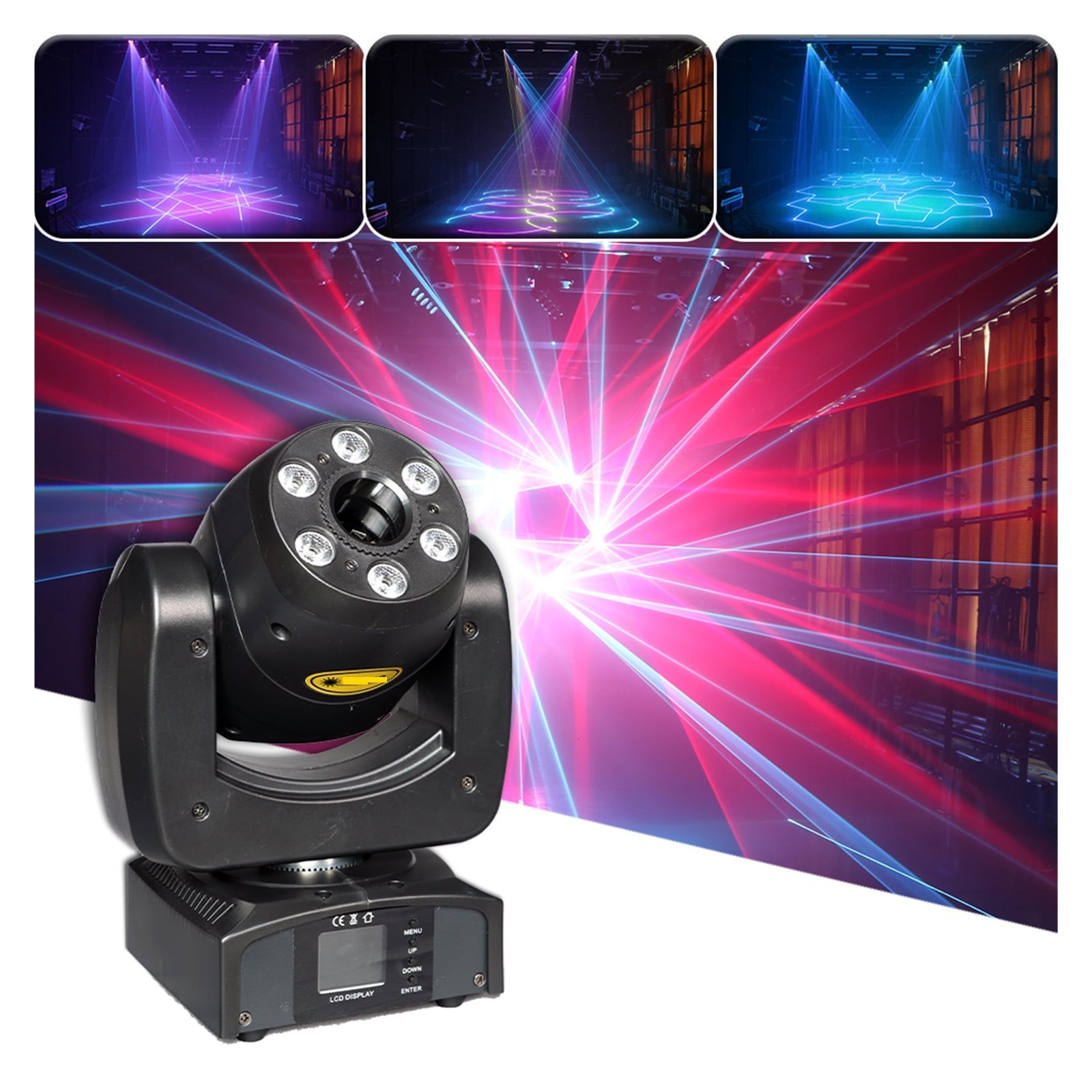6X10W LED 2W Full Color RGB Moving Head Light DMX Scanning Pattern Effect Projector DJ Disco Stage Wedding