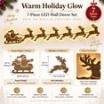 thumbnail image 2 of Reindeer Santa Sleigh Christmas Wall Decoration Indoor Lighted 7pcs, LED Wall Decorations, Indoor Holiday Decor for Mantel, Entryway, Staircase and Living Room, 2 of 8