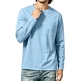 thumbnail image 6 of Atkumj Mens T Shirts Crewneck with Chest Pockets Versatile Solid Color Full T Shirts Casual Mens Long Sleeve Tops L, 6 of 7