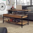 thumbnail image 3 of Sauder Iron City Industrial Pipe Lift-Top Coffee Table, Checked Oak Finish, 3 of 12