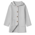 thumbnail image 3 of Mnyotv Little Girls Hooded Trench Coats Fall Winter Outwear Jackets Button Down Long Sleeve Overcoat with Pockets Size 8-9 Years, 3 of 6