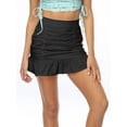 thumbnail image 2 of Wenseny Women’s Ruched Flounce Pencil Skirt Fish Tail Short Skirts Black L, 2 of 8