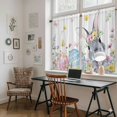 thumbnail image 5 of Easter Bunny Tier Curtains 54 Inch Length, Blue Easter Eggs Spring Floral Butterflies Cafe Short Curtains for Bathroom Over Sink, Small Kitchen Curtain Light Filtering Drapes 2 Panels 27.5"Wx54"L, 5 of 8