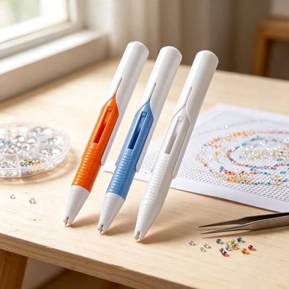 3Pcs Diamond Art Automatic Bead Dispenser Pen, 2026 New Suitable for 2.8mm Round Diamonds, Durable Wax-Free and Ergonomically Designed