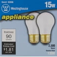 thumbnail image 2 of Westinghouse 03996 Dimmable A15 Incandescent Light Bulb, White, 15 W, 2 of 3