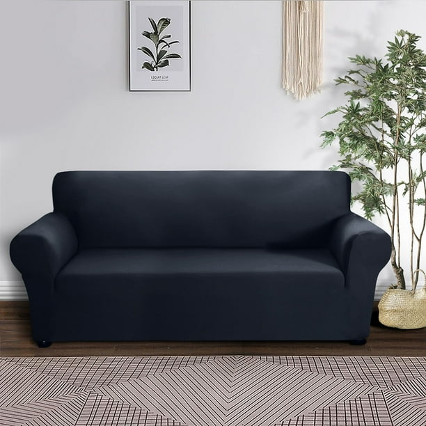 Funda elástica para sofá, tela de seda de leche, antideslizante, suave, funda para sofá de 3 plazas yeacher Azul oscuro 3 plazas | Walmart en línea