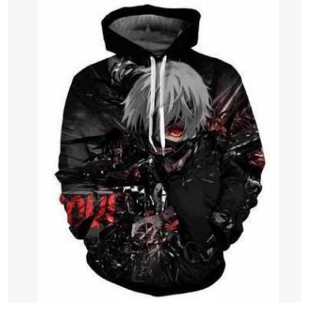Halloween 3D impreso Tokyo Ghoul Pullover Hoodie hombres mujeres Cosplay disfraz sudadera Jersey chaquetas Tops054XL Deng Xun unisex