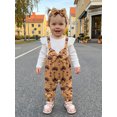 thumbnail image 6 of RUINIXCW Newborn Baby Girl Thanksgiving Outfit Infant Baby Girls Fall Winter Clothes Ribbed Romper Turcky Print Long Sleeve Fake 2-Pieces Patchwork Jumpsuit Headband, 6 of 9