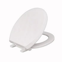 Jones Stephens C160600 Premium Round Plastic Toilet Seat - Closed Front with Cover & QuicKlean Hinges - White