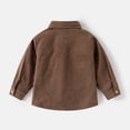 thumbnail image 4 of Ticikt Boys Corduroy Shirt Jacket Long Sleeve Casual Open Front Shirt with Collar for Kids Toddler,Color:Coffee,Size:6-7 Years, 4 of 4