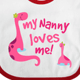 thumbnail image 4 of Inktastic My Nanny Loves Me Girls Baby Bib, 4 of 4