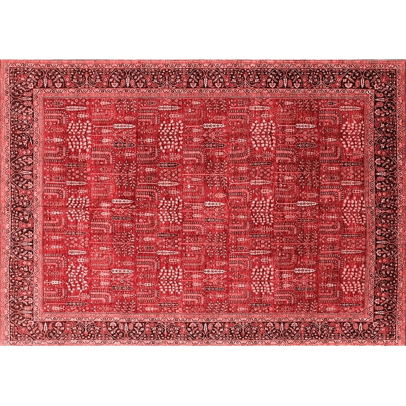 Ahgly Company Indoor Rectangle Oriental Red Industrial Area Rugs, 7' x 10'