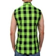 thumbnail image 2 of Hot Leathers FLM5002 Men’s Black and Green Sleeveless Cotton Flannel Shirt Large, 2 of 2