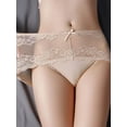 thumbnail image 4 of Women's Sexy Lace Panties High-Rise Tummy Control Lingerie Underwear Briefs Floral Lace, 4 of 5