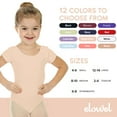 thumbnail image 6 of Elowel Toddler Leotard for Girls Basic Short Sleeves for Gymnastic Dance Ballet Nude Pink Size 4-6, 6 of 7