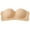 Beige, variant on ShomPort Strapless Bandeau Bras for Womens Padded Backless Supportive Solid Color Seamless Elastic Underwear
