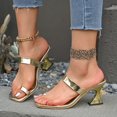 thumbnail image 2 of Wovix Slippers For Women Band Thong High Heel Open Toe Walking Sandals Casual Non- Platform Shoes Indoor Outdoor Shoes Gold 37, 2 of 9