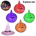 thumbnail image 2 of Witch Hat With Hook, Glowing Lighted Halloween Decorations Hat, 5pcs, 2 of 4
