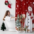 thumbnail image 5 of Shower Curtain 36"W x 72"L Christmas Snowman Winter Xmas Tree Red Fabric Shower Curtains Set with Hooks Water Repellent Bathroom Curtains Machine Washable Bathroom Accessories, 5 of 7