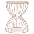 thumbnail image 1 of Bouclair Pink Metal and Natural Wood Hourglass Side Table, 1 of 10