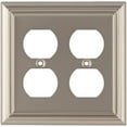 thumbnail image 2 of Sleeklighting 2 Pack Decorative Beveled Satin Nickel Outlet Covers | 2 Gang Duplex, 2 of 3