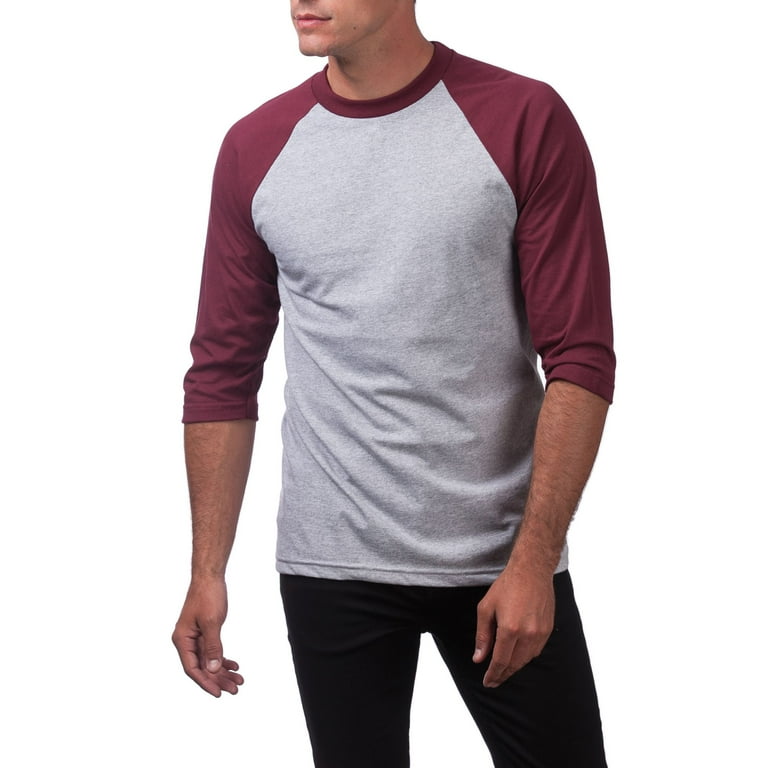 Pro Club Men's 3/4 Sleeve Crew Neck Baseball Shirt 