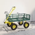 thumbnail image 3 of Outsunny Garden Cart with Removable Sides to Convert into Flatbed, Green, 3 of 10