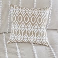 thumbnail image 3 of Embroidered Cotton Oblong Decorative Pillow Taupe 12x20", 3 of 5