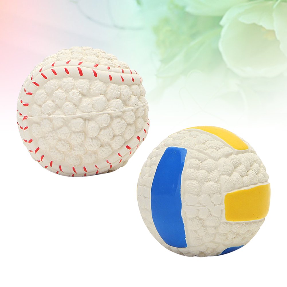 HOOWIFFY 2Pcs Dog Training Ball with Bite Resistant Design and Volleyball Style for Dog Obedience Training