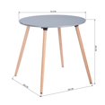 thumbnail image 3 of Topcobe Dining Table, Modern MDF & Metal Kitchen Table for Home Office Furniture, Coffee Table With Round Beech Wood Legs, Gray, 3 of 5